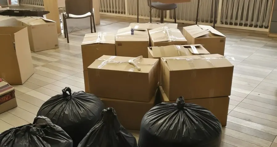 Of clothing donated for humanitarian needs