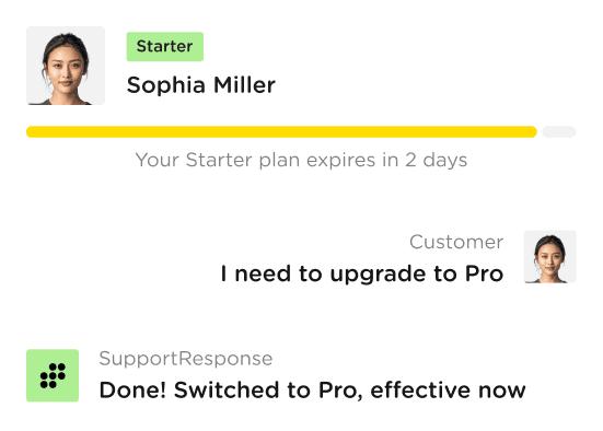Billing and plan changes support
