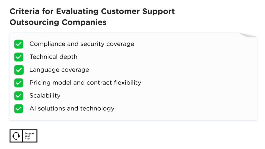 customer service outsourcing companies criteria