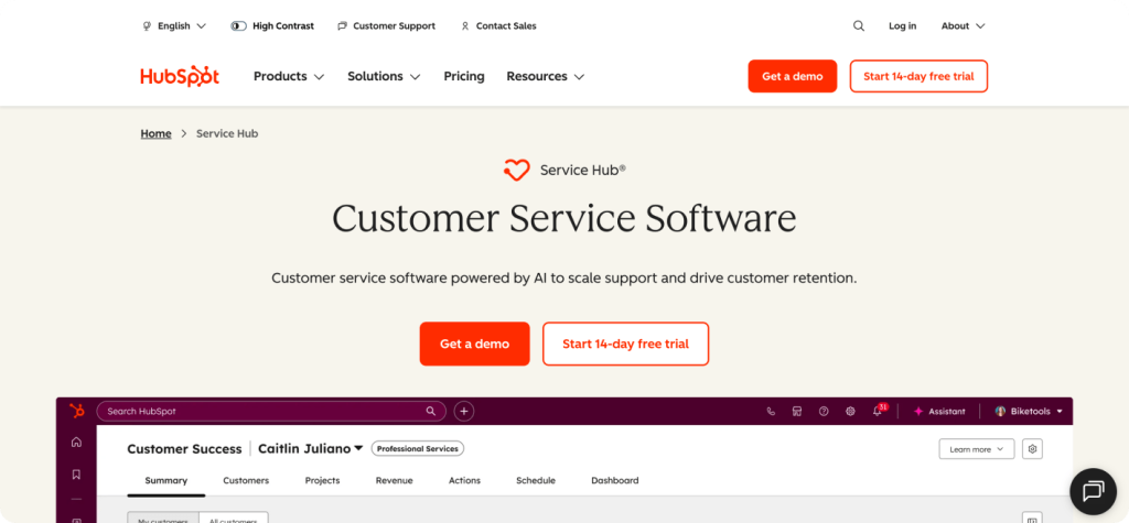Hubspot service hub